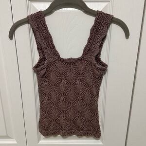 Intimately by Free People Love Letter Floral Knit Camisole Maroon Size M/L VGUC